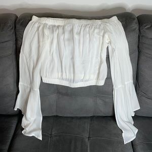 Flowy off-the-shoulder crop top